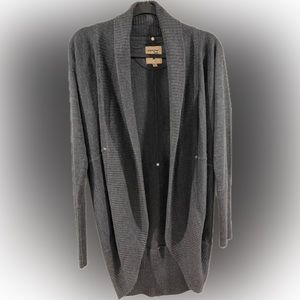 Triple Five Soul Charcoal Gray Open-Front Cardigan